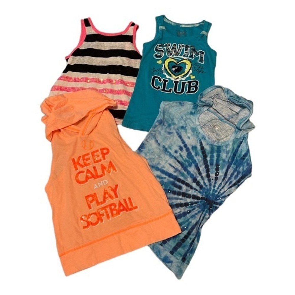 Justice girls size‎ 8 tank tops- justice bundle/lot- medium- hooded tank tops